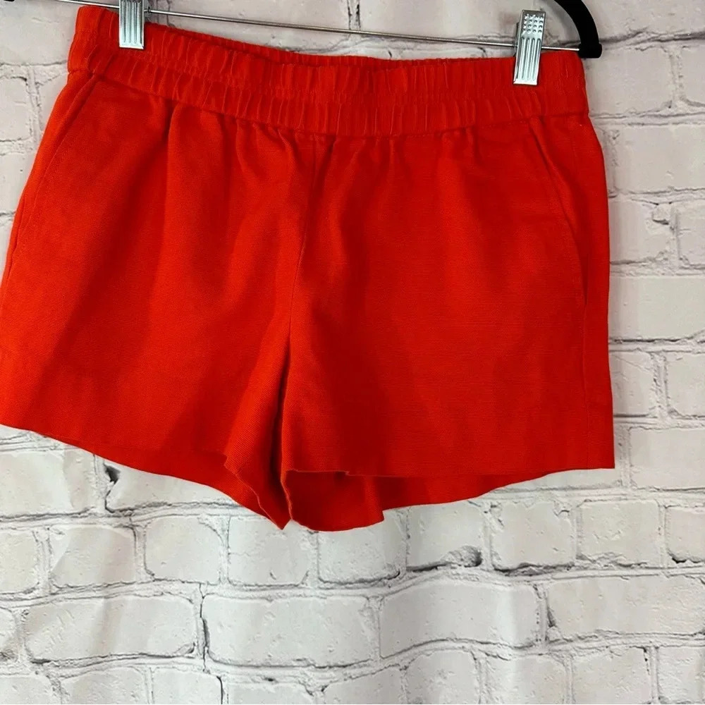 j.crew bright red 100% cotton shorts with pockets casual preppy